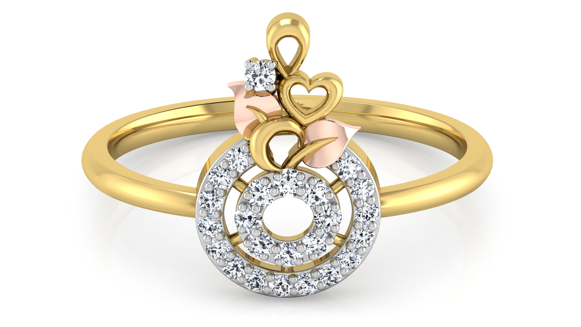 Designer Stylish 18 K Gold Diamond Ring for Women and Girls