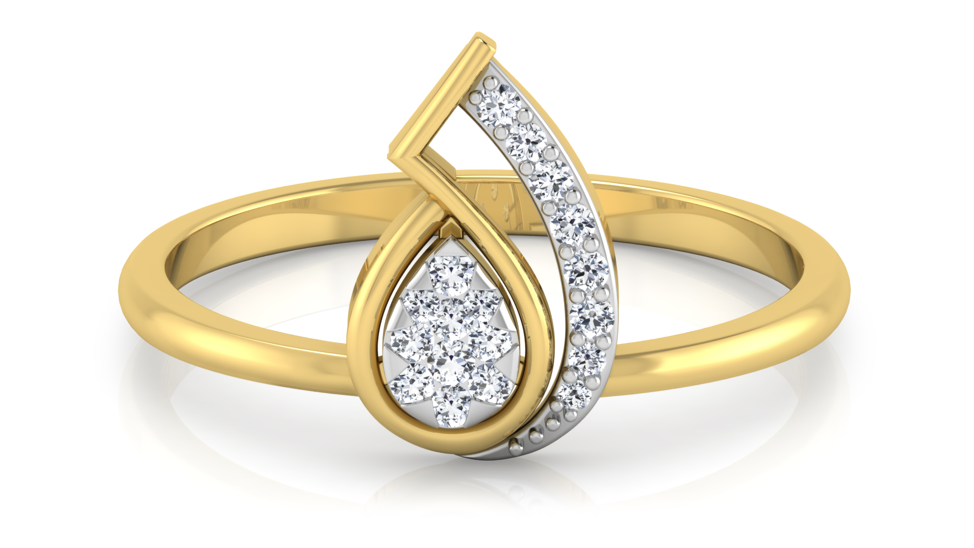 Designer Stylish 18 K Gold Diamond Ring for Women and Girls