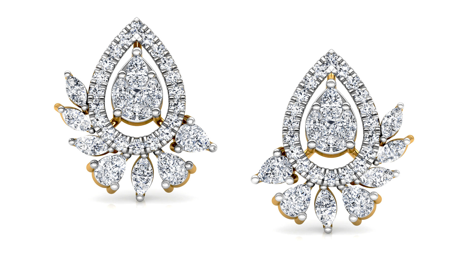 Designer Gold Trendy Diamond Earring
