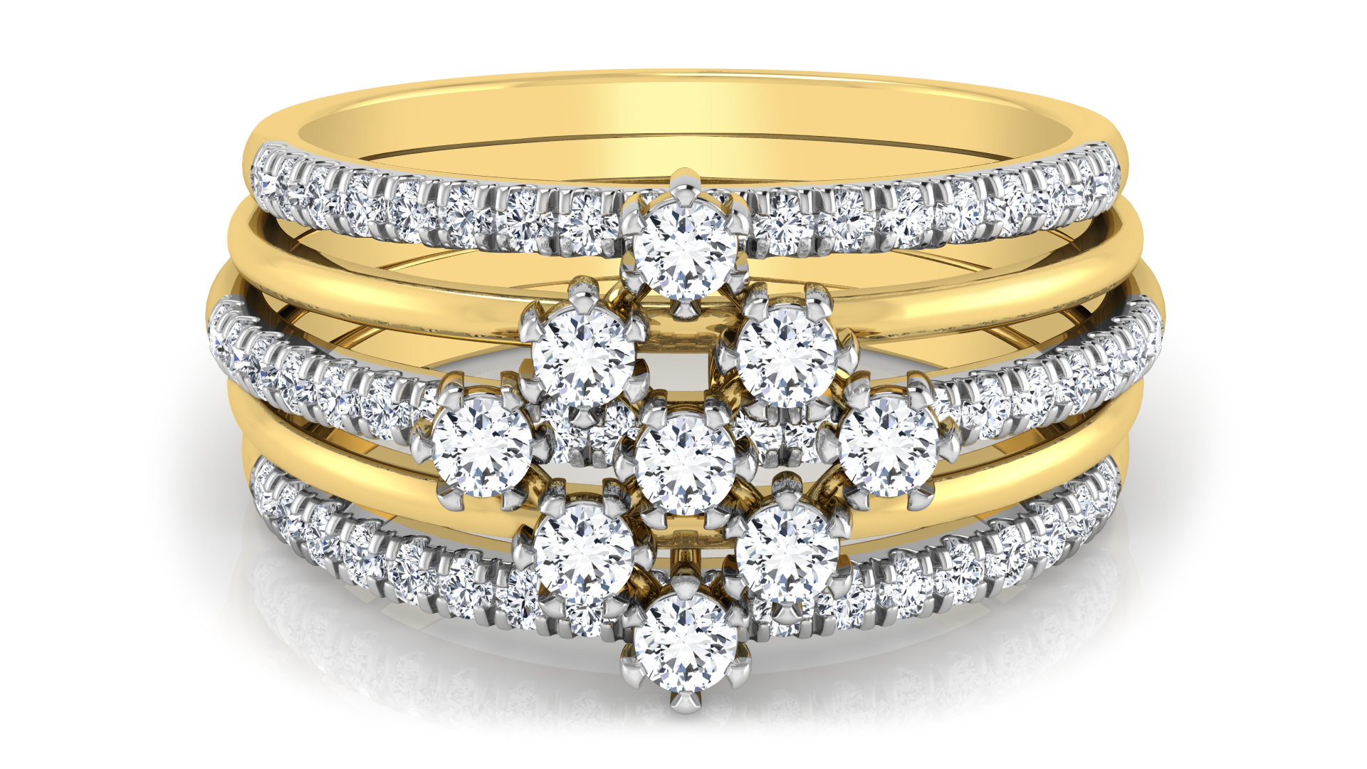 Designer Stylish 18 K Gold Diamond Ring for Women and Girls