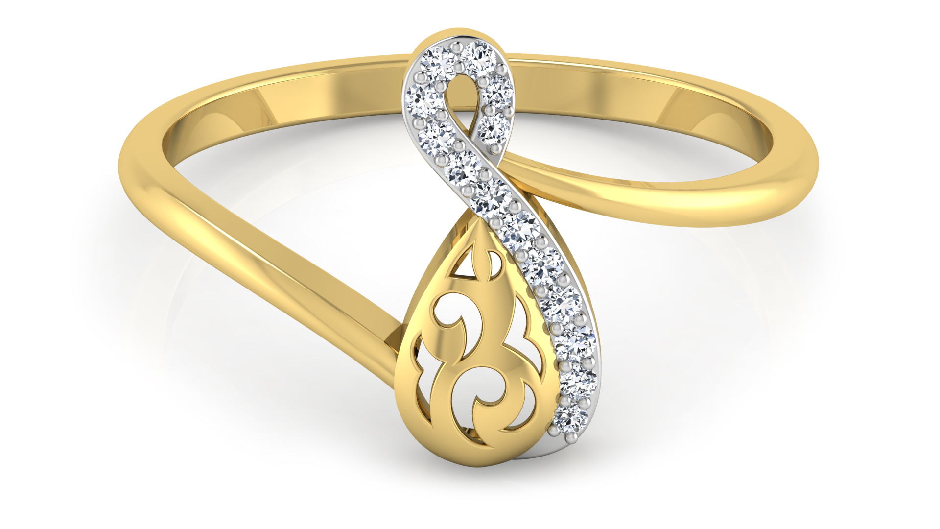 Designer Stylish 18 K Gold Diamond Ring for Women and Girls