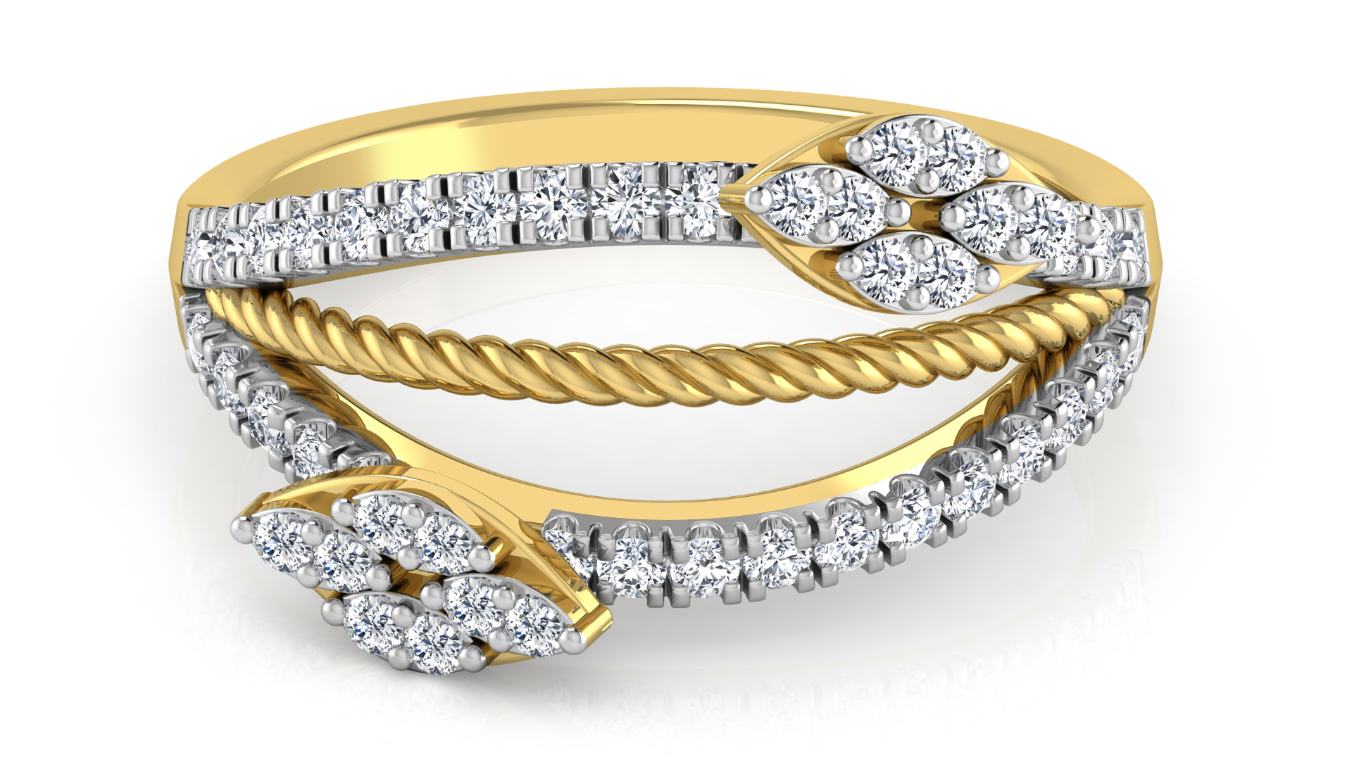 Designer Stylish 18 K Gold Diamond Ring for Women and Girls