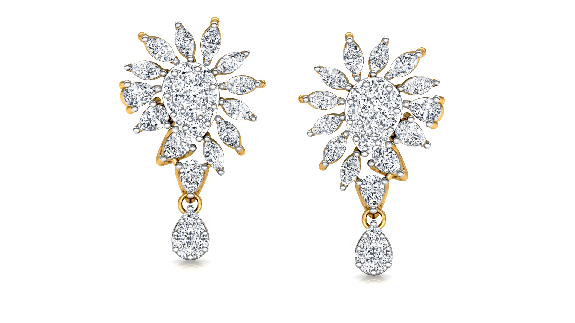 Designer Trendy Gold Diamond Earring
