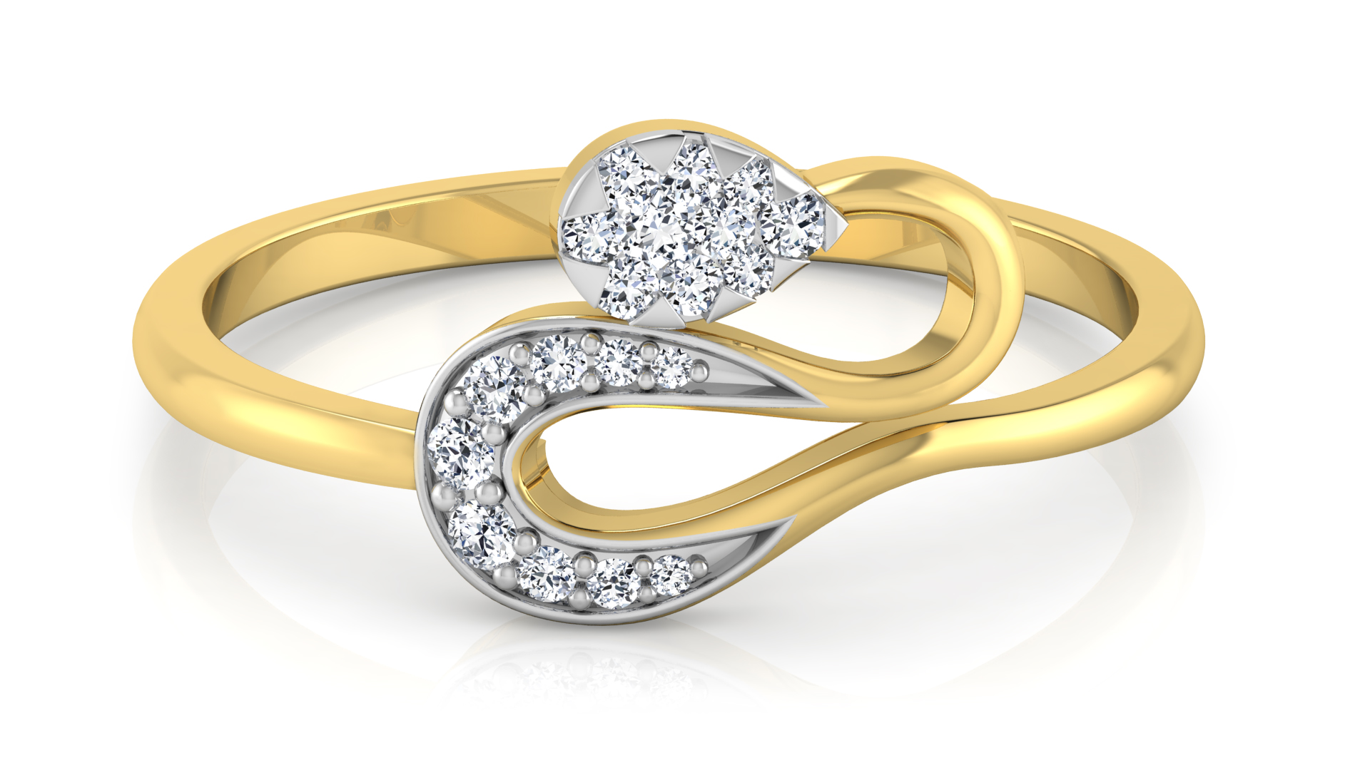 Designer Stylish 18 K Gold Diamond Ring for Women and Girls