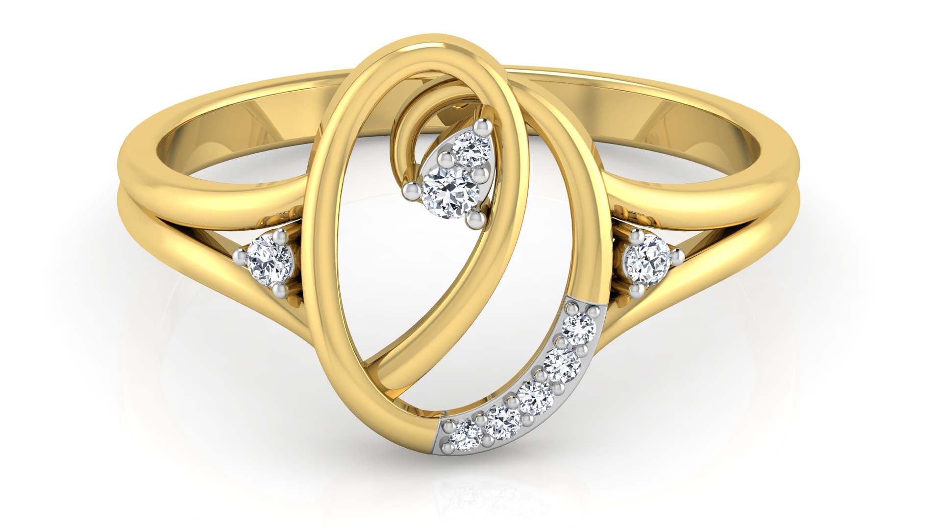 Designer Stylish 18 K Gold Diamond Ring for Women and Girls