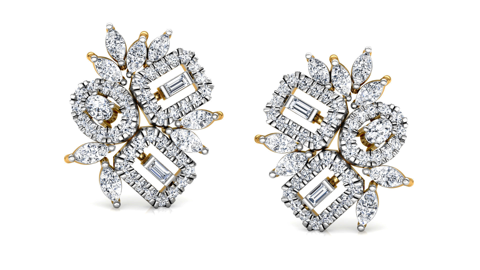 Designer Trendy Gold Diamond Earring