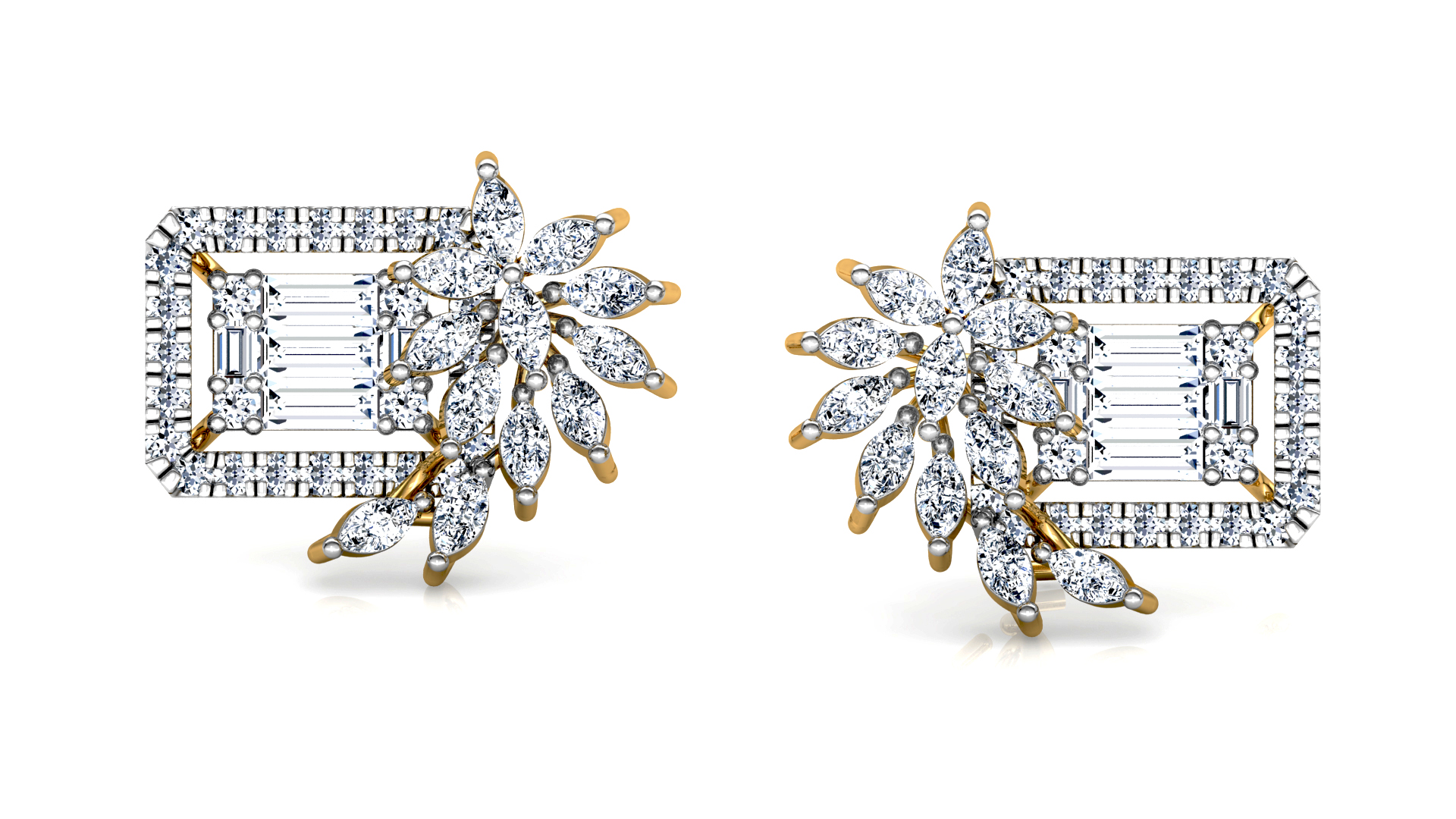 Designer Trendy Gold Diamond Earring