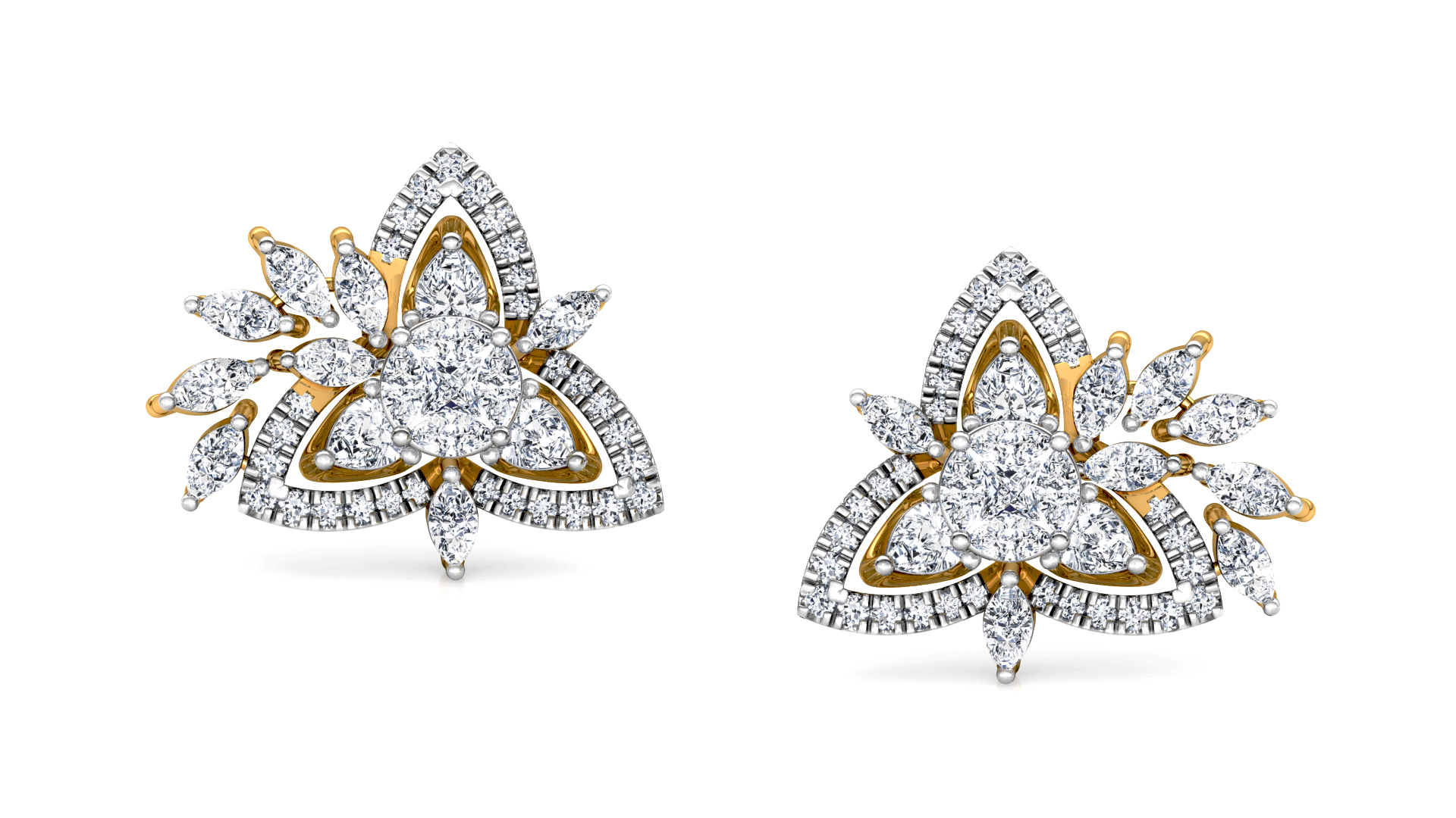 Designer Gold Trendy Diamond Earring