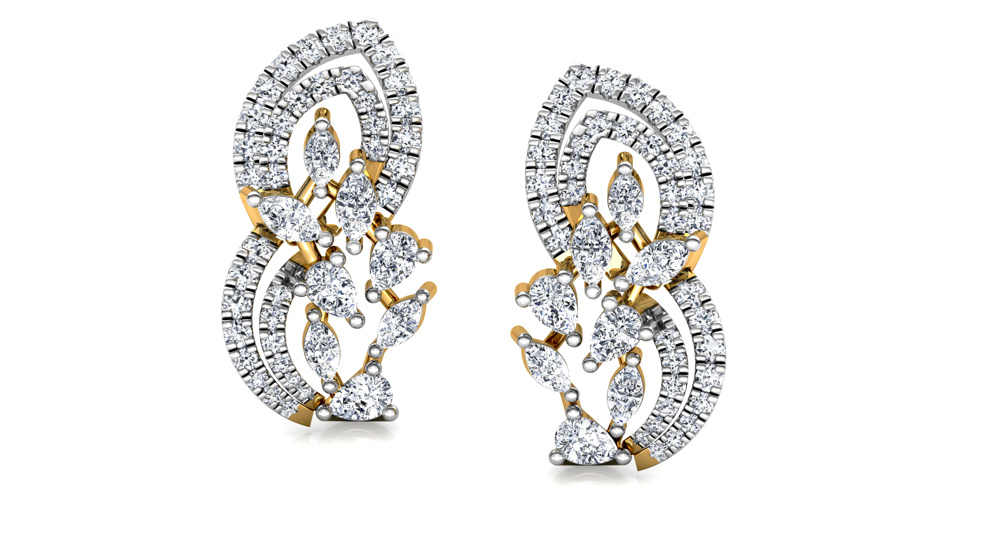 Designer Trendy Gold Diamond Earring