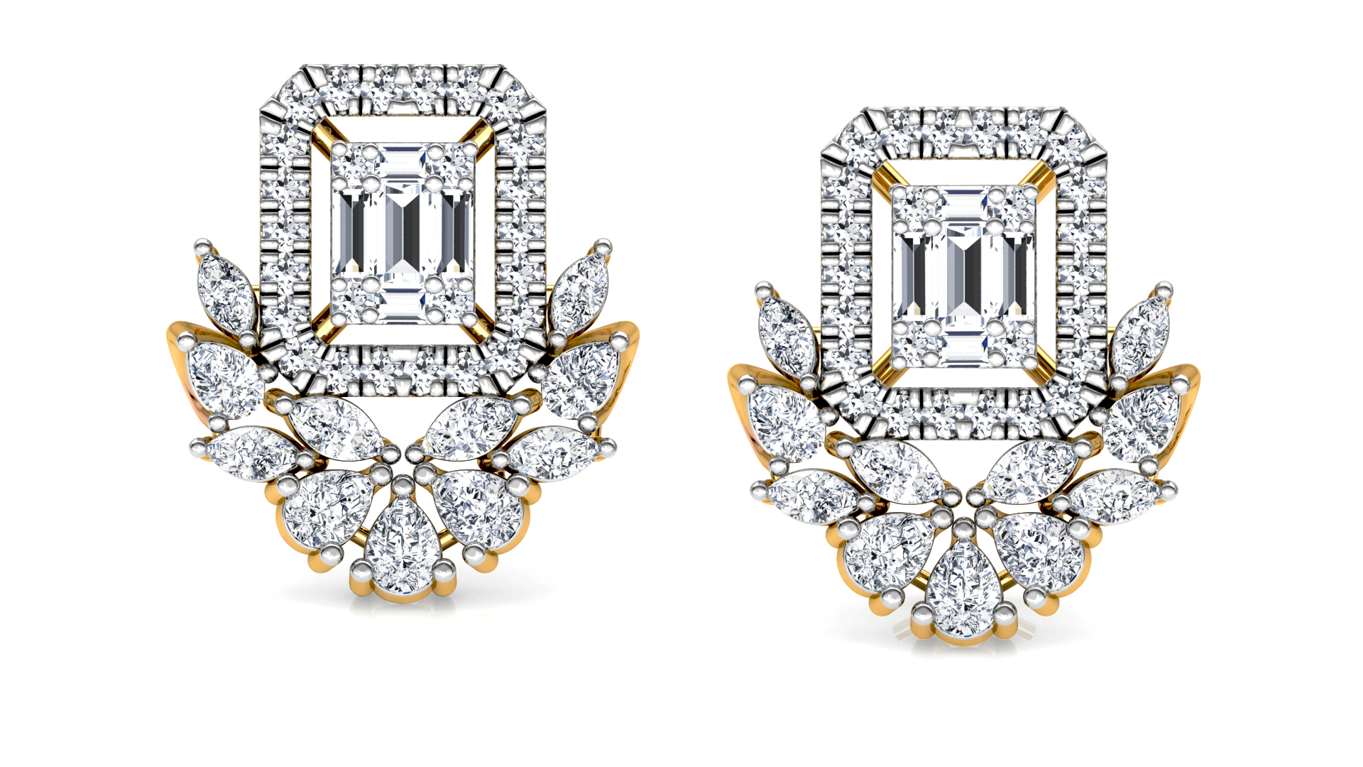 Designer Trendy Gold Diamond Earring