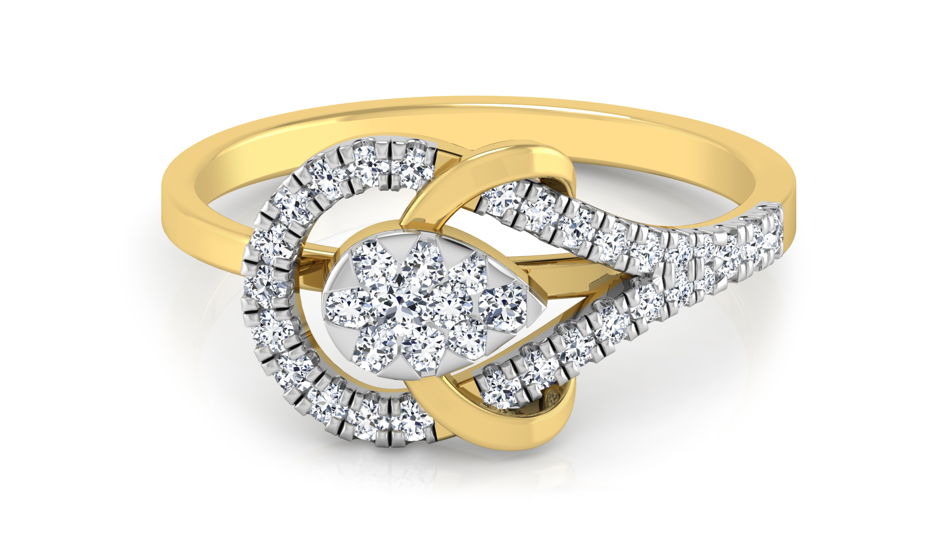 Designer Stylish 18 K Gold Diamond Ring for Women and Girls