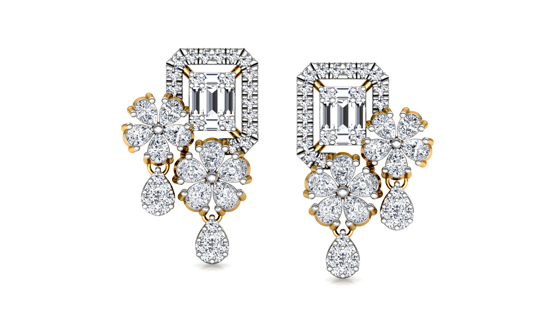 Designer Trendy Gold Diamond Earring