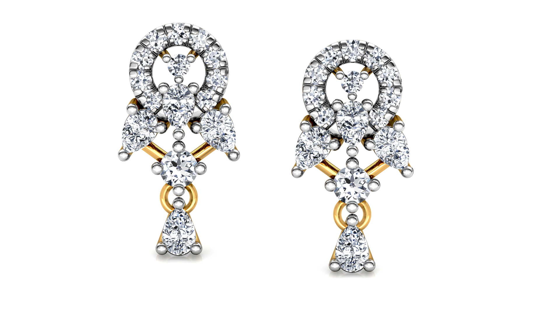 Designer Trendy Gold Diamond Earring