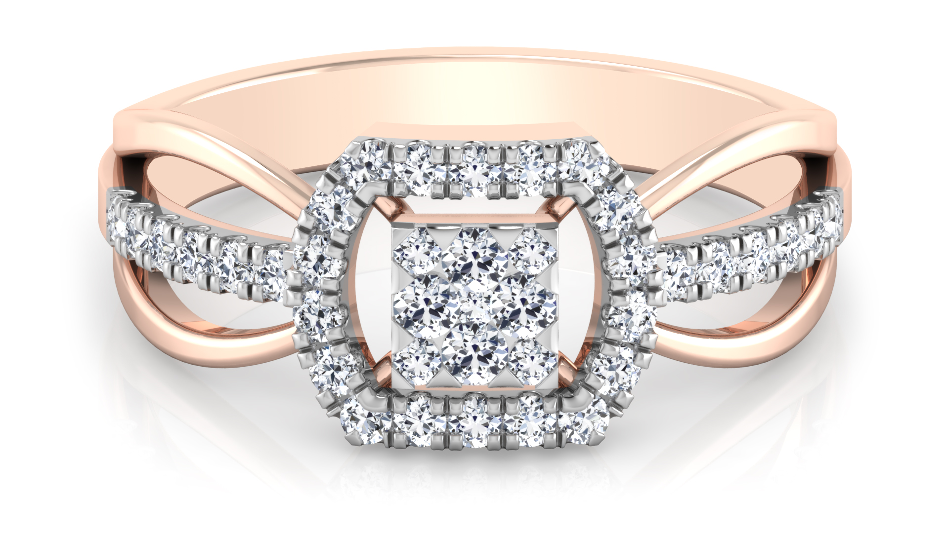 Designer Stylish 18 K Gold Diamond Ring for Women and Girls