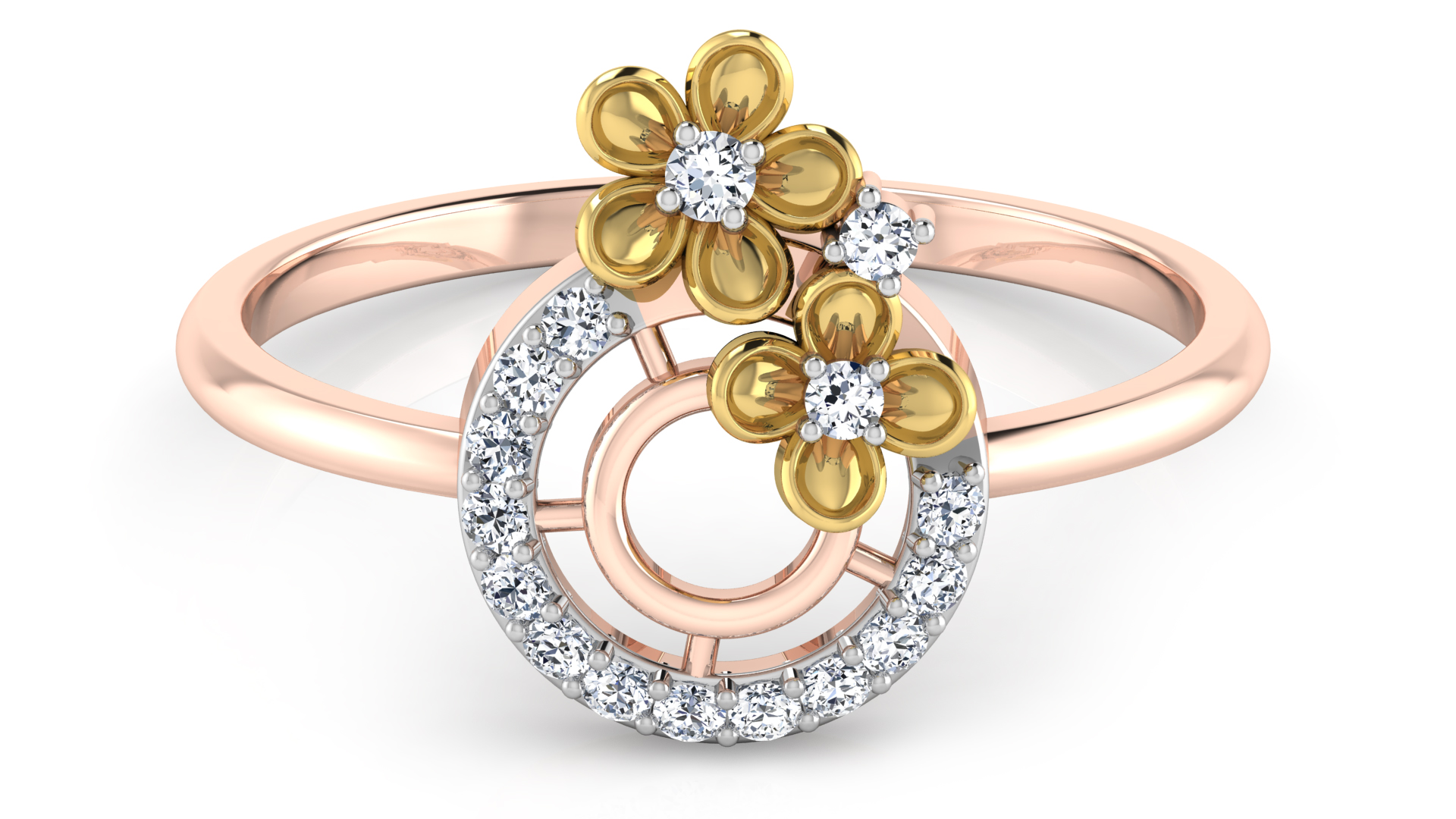 Designer Stylish 18 K Gold Diamond Ring for Women and Girls