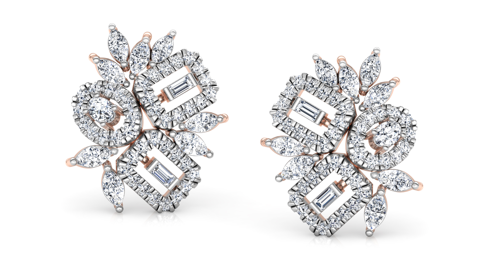 Designer Trendy Gold Diamond Earring