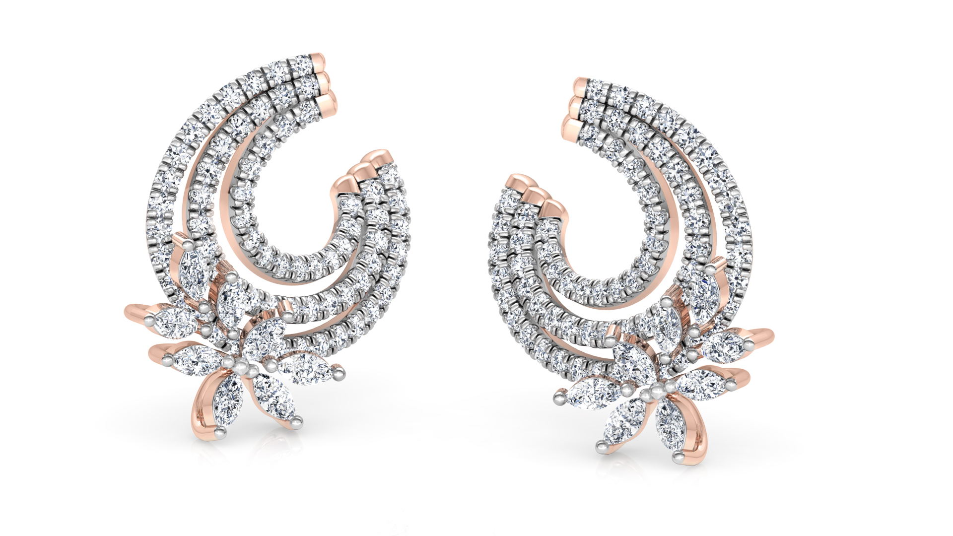 Designer Trendy Gold Diamond Earring