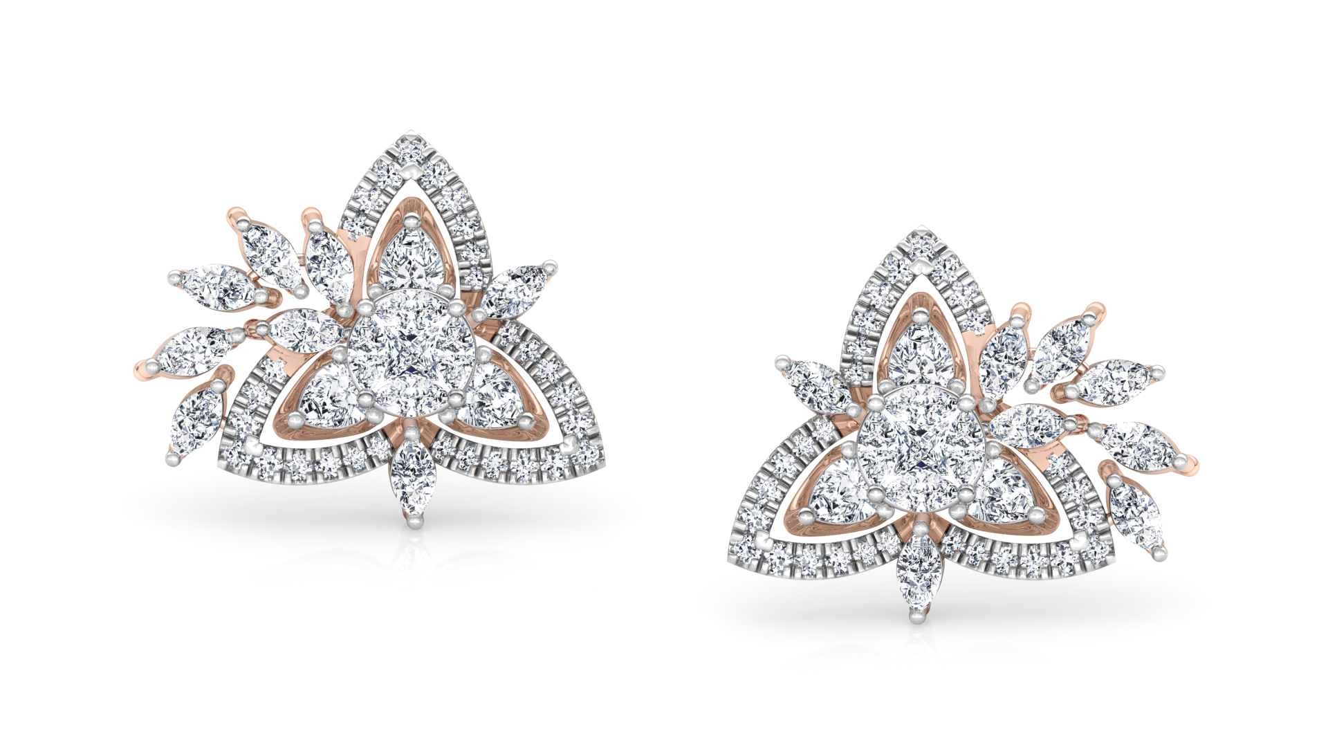 Designer Gold Trendy Diamond Earring