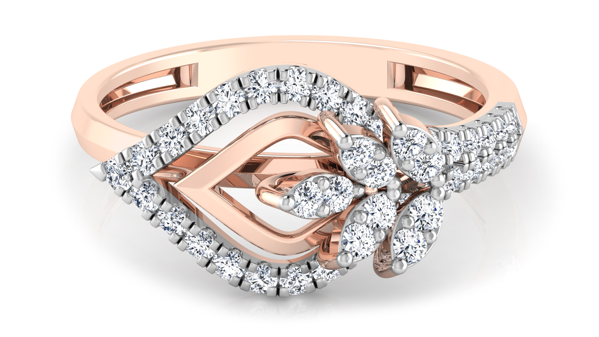 Designer Stylish 18 K Gold Diamond Ring for Women and Girls