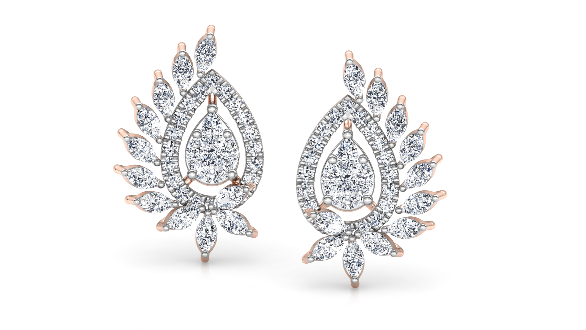 Designer Gold Trendy Diamond Earring