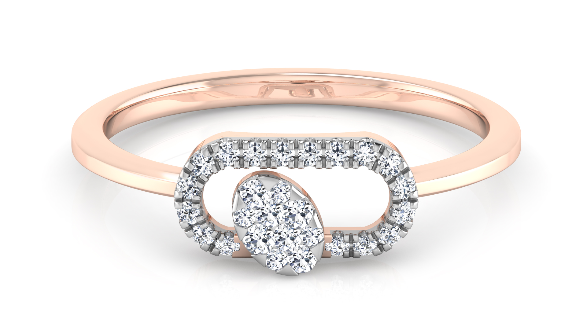 Designer Stylish 18 K Gold Diamond Ring for Women and Girls