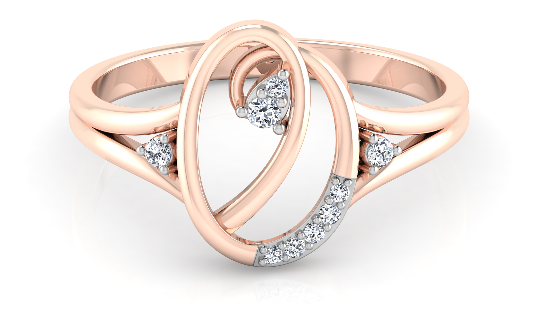 Designer Stylish 18 K Gold Diamond Ring for Women and Girls