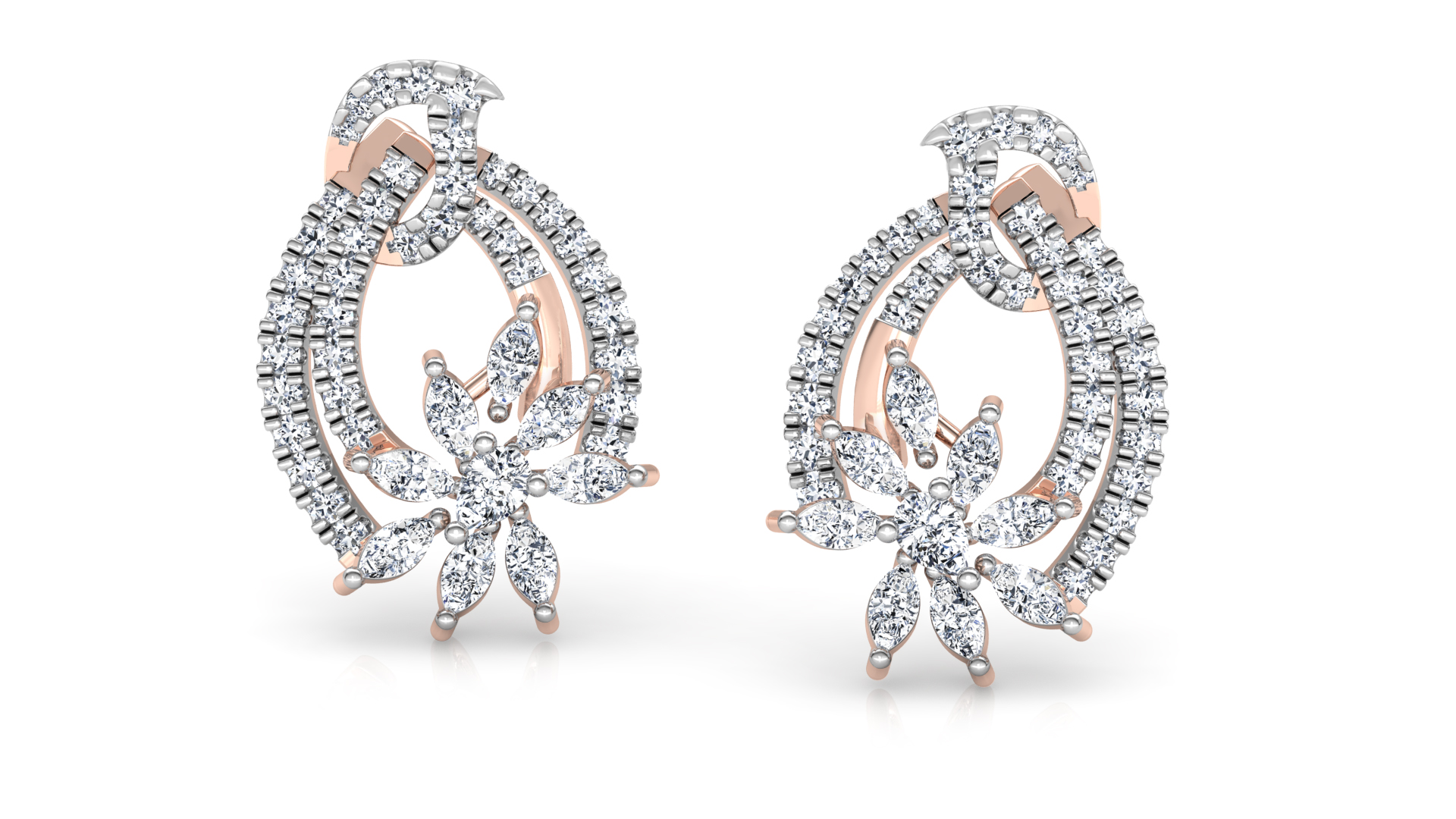 Designer Trendy Gold Diamond Earring