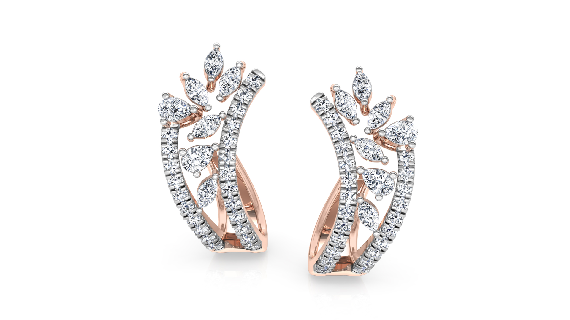 Designer Trendy Gold Diamond Earring