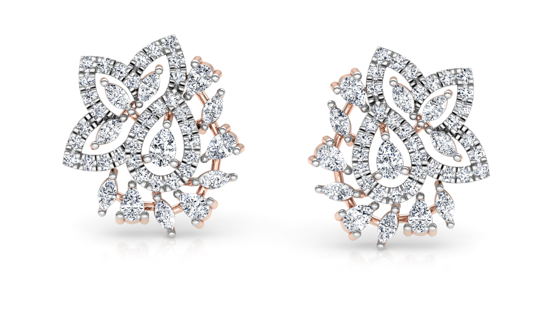 Designer Trendy Gold Diamond Earring