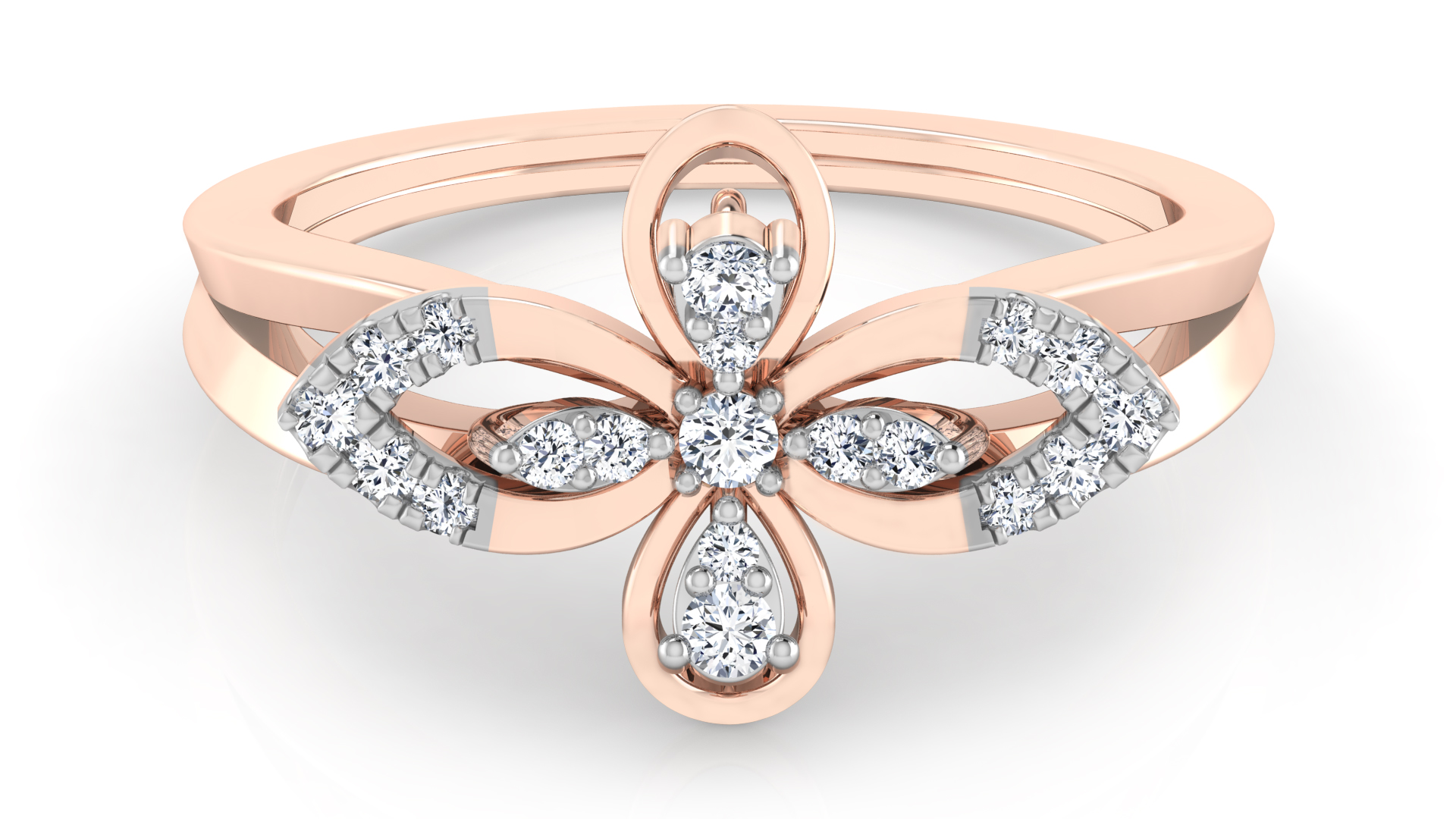 Designer Stylish 18 K Gold Diamond Ring for Women and Girls