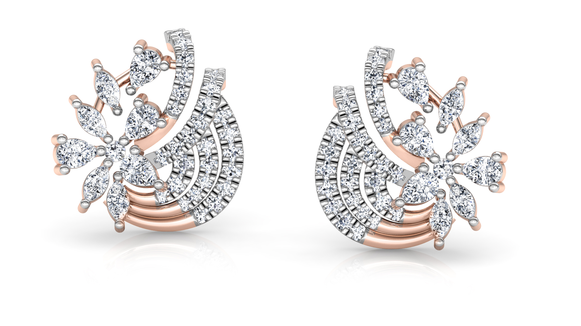 Designer Trendy Gold Diamond Earring
