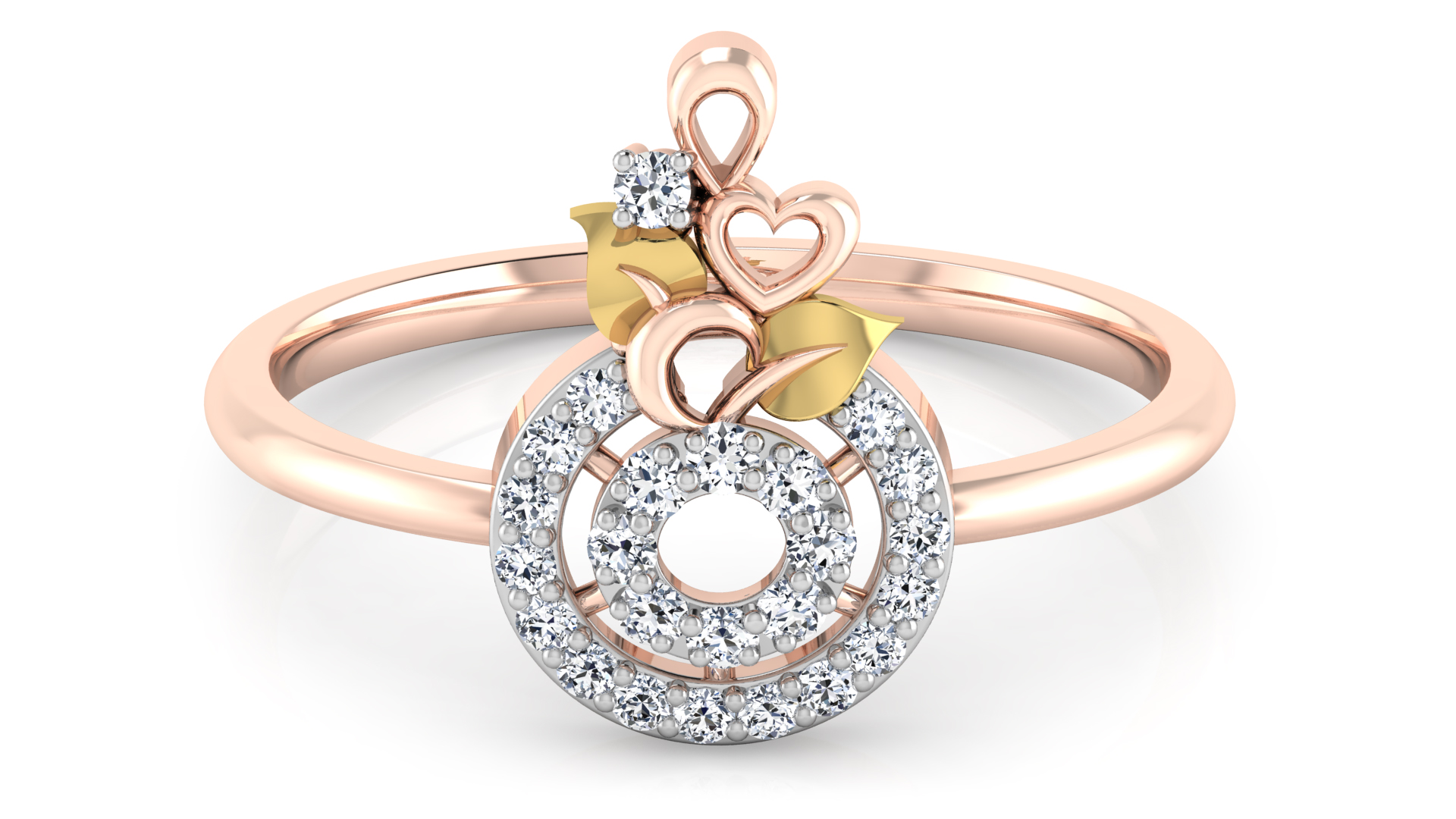 Designer Stylish 18 K Gold Diamond Ring for Women and Girls