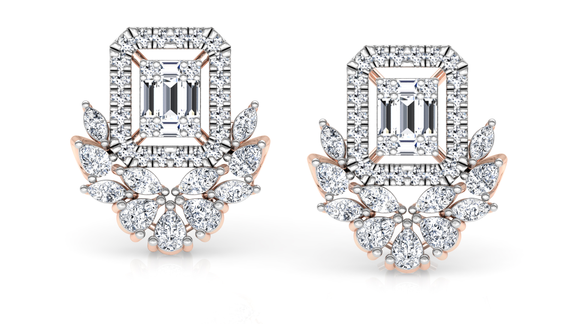 Designer Trendy Gold Diamond Earring