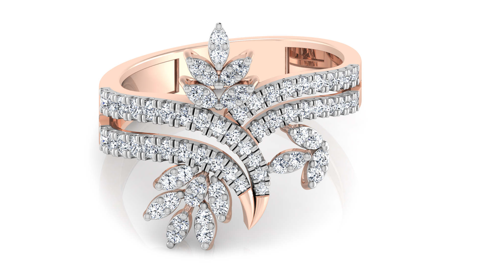 Designer Stylish 18 K Gold Diamond Ring for Women and Girls