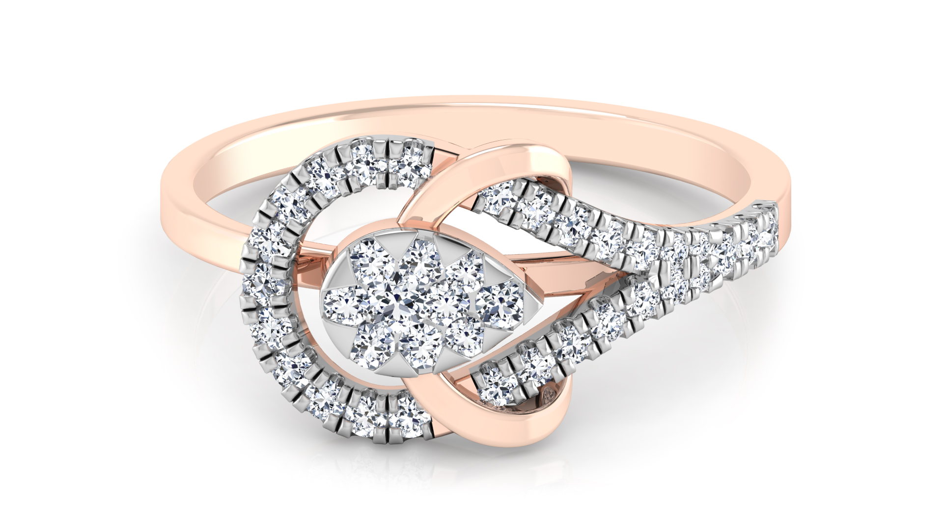 Designer Stylish 18 K Gold Diamond Ring for Women and Girls