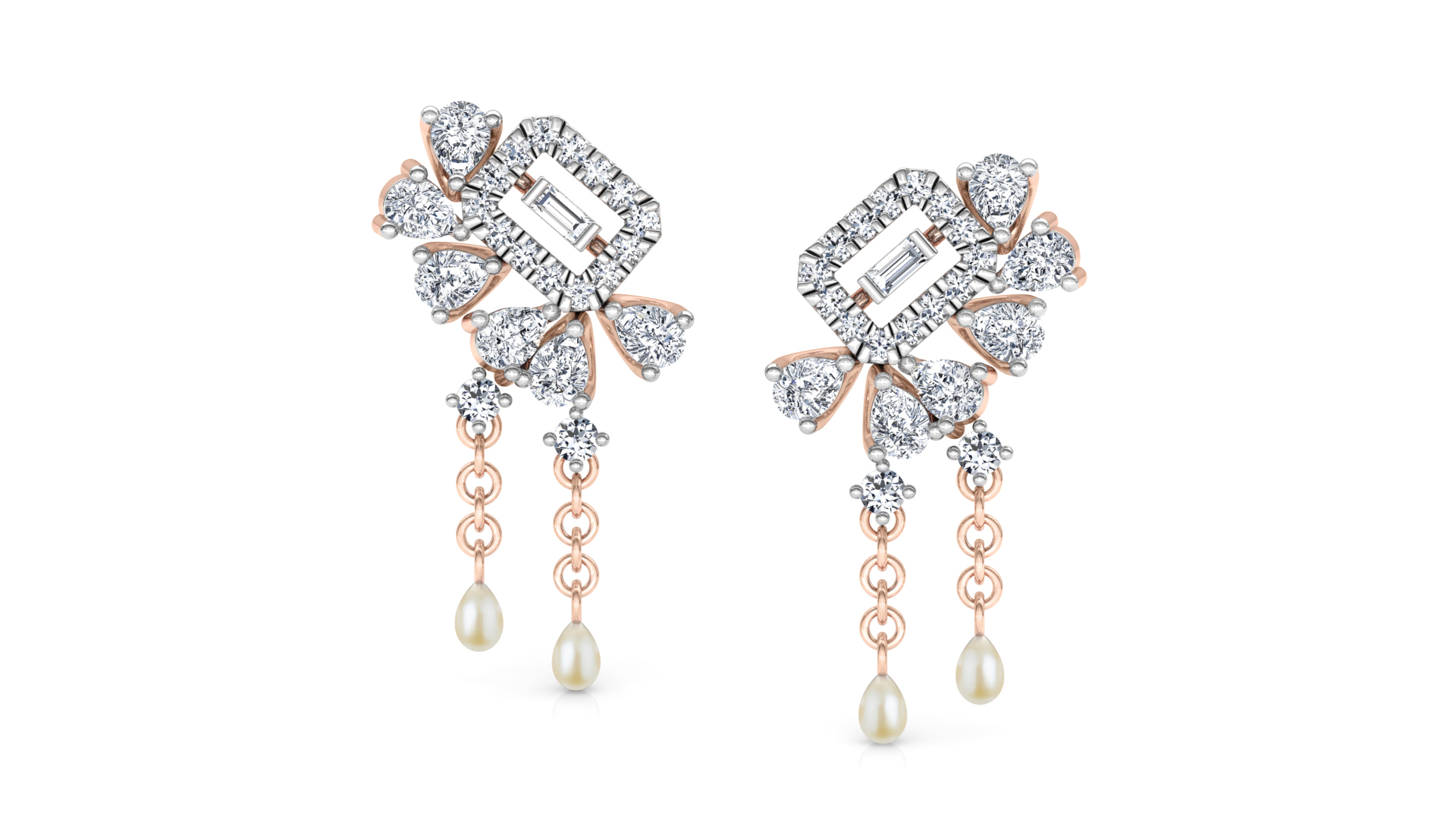 Designer Gold Trendy Diamond Earring