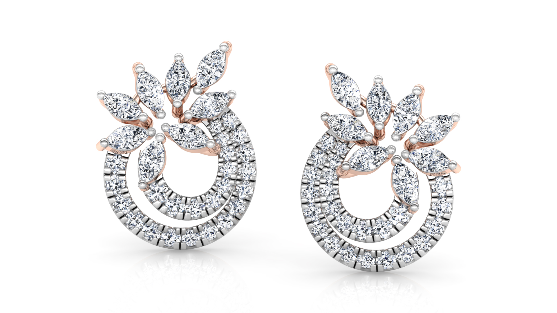 Designer Trendy Gold Diamond Earring