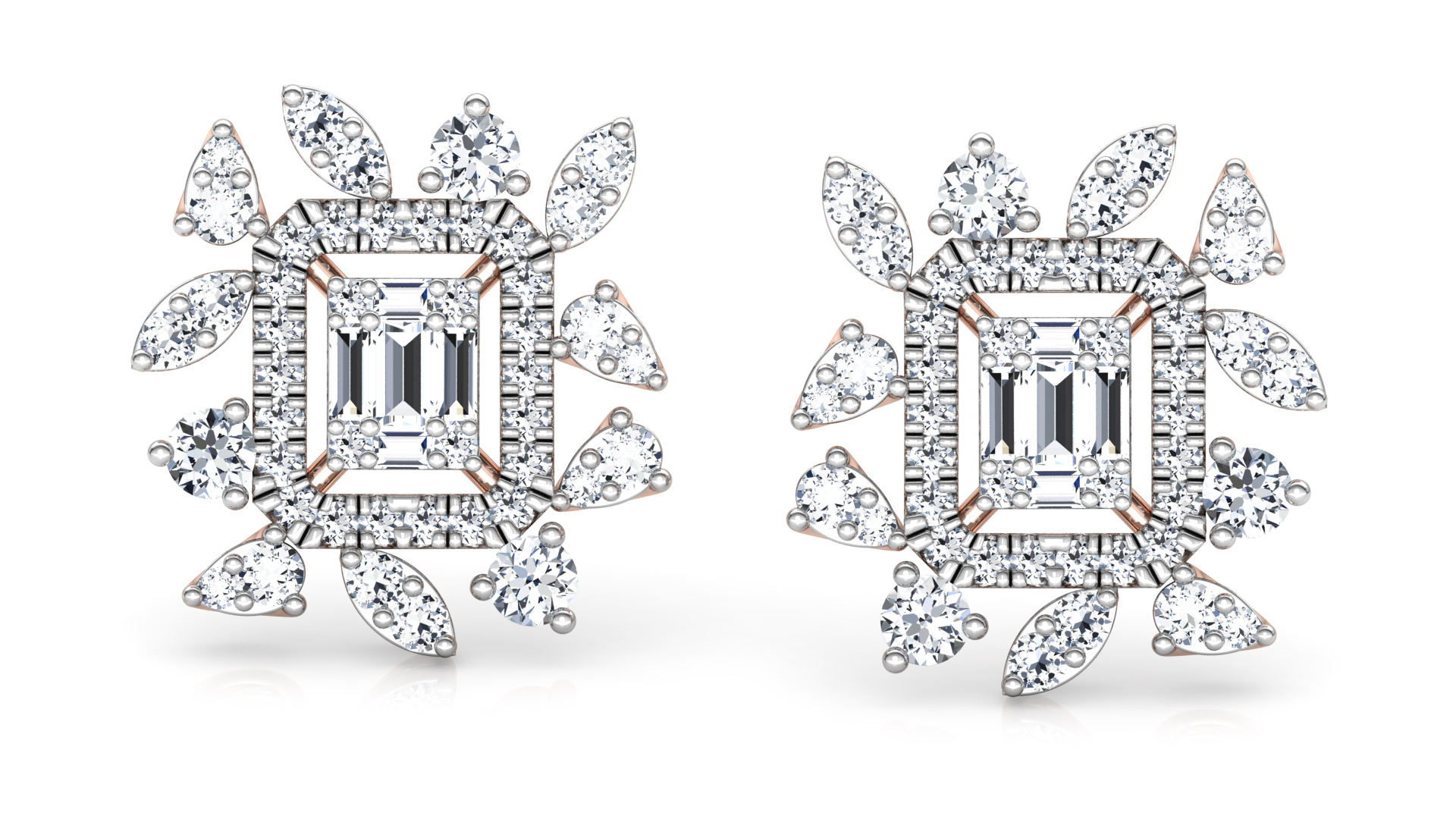 Designer Trendy Gold Diamond Earring