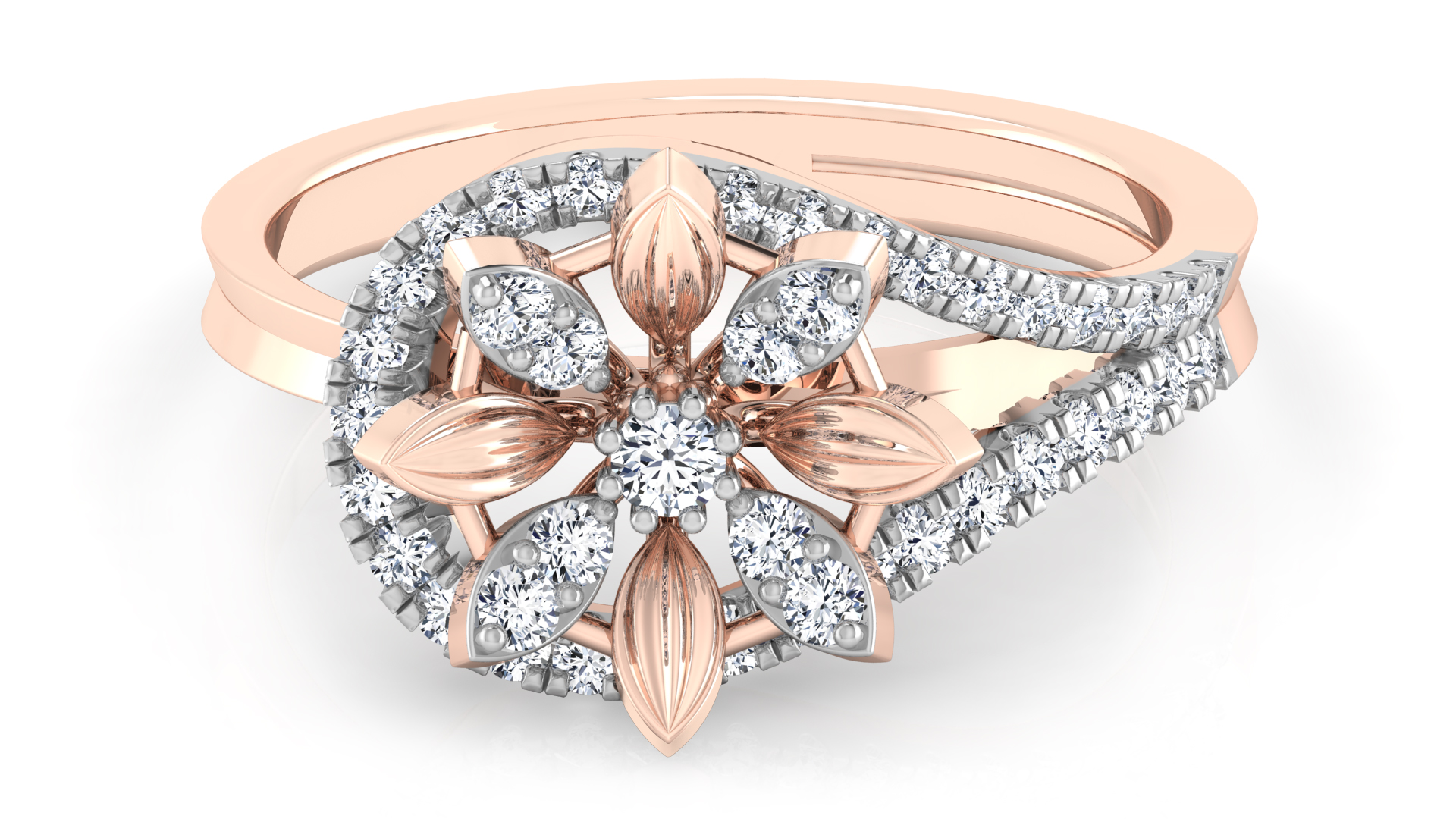 Designer Stylish 18 K Gold Diamond Ring for Women and Girls