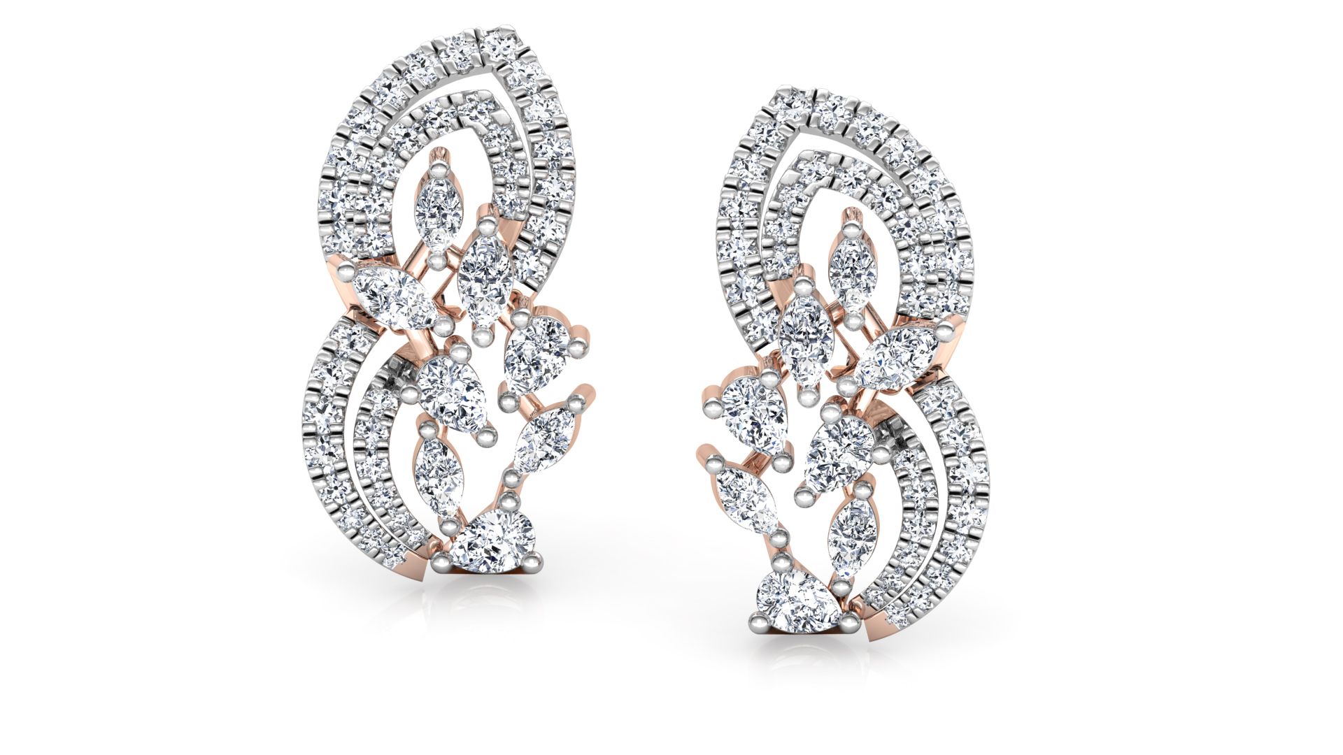 Designer Trendy Gold Diamond Earring