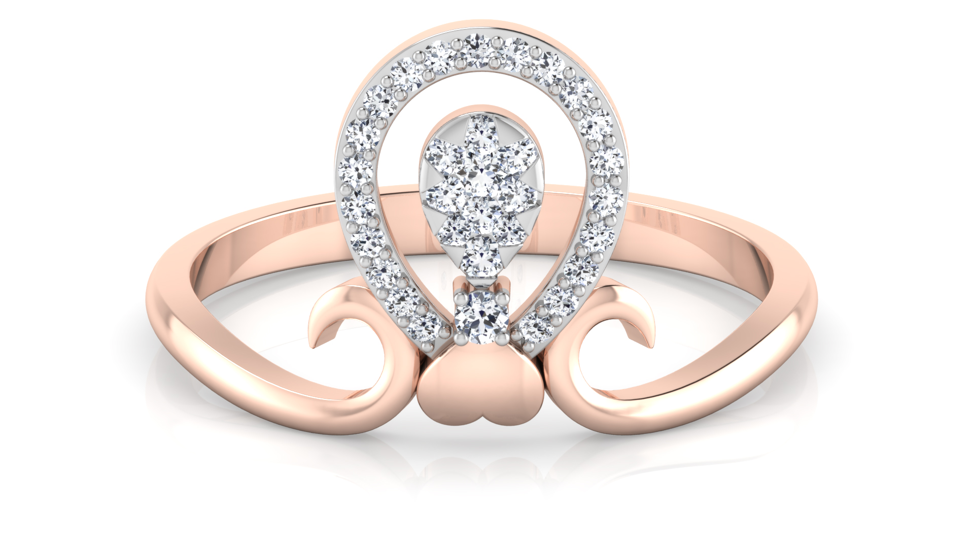 Designer Stylish 18 K Gold Diamond Ring for Women and Girls