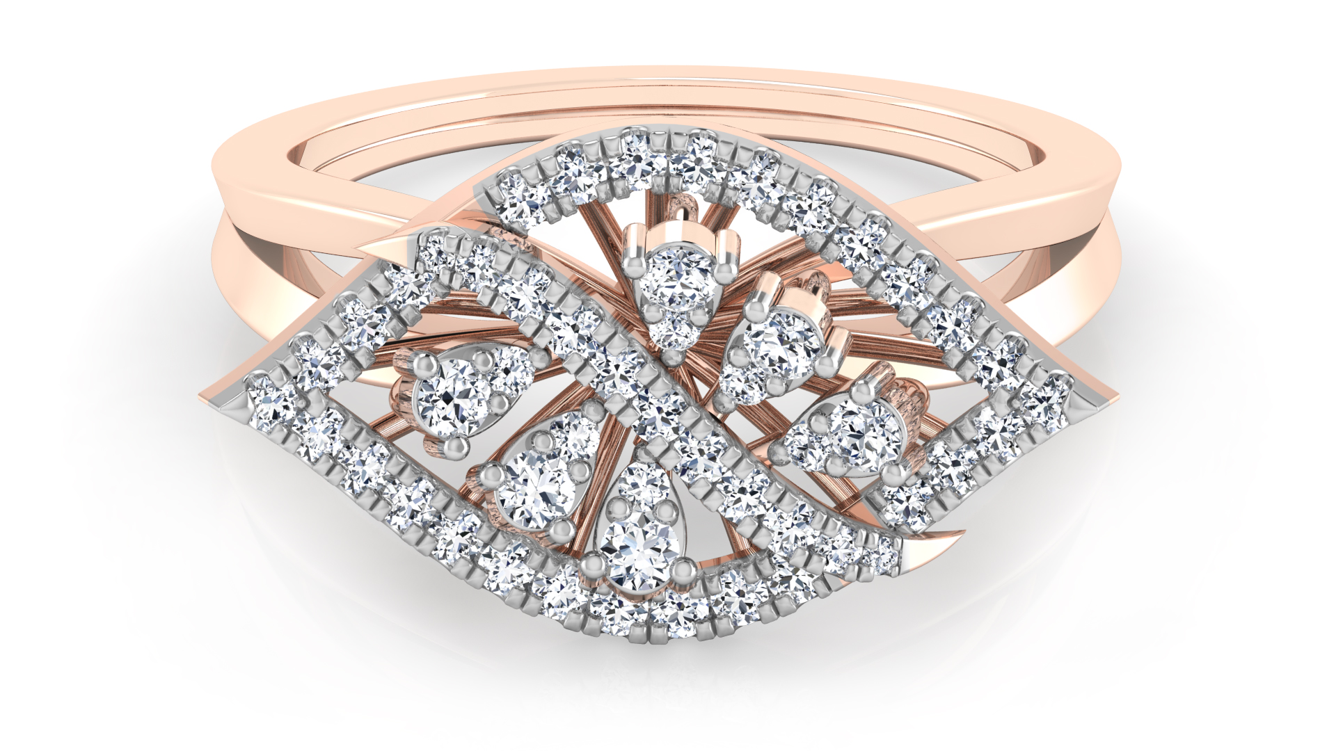 Designer Stylish 18 K Gold Diamond Ring for Women and Girls