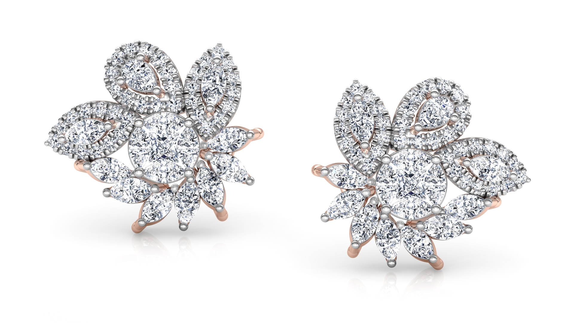 Designer Gold Trendy Diamond Earring