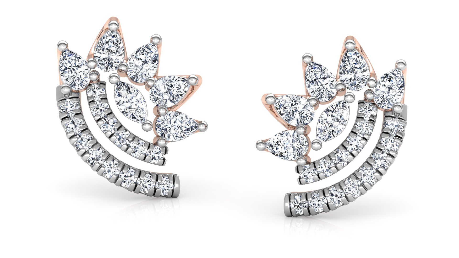 Designer Trendy Gold Diamond Earring