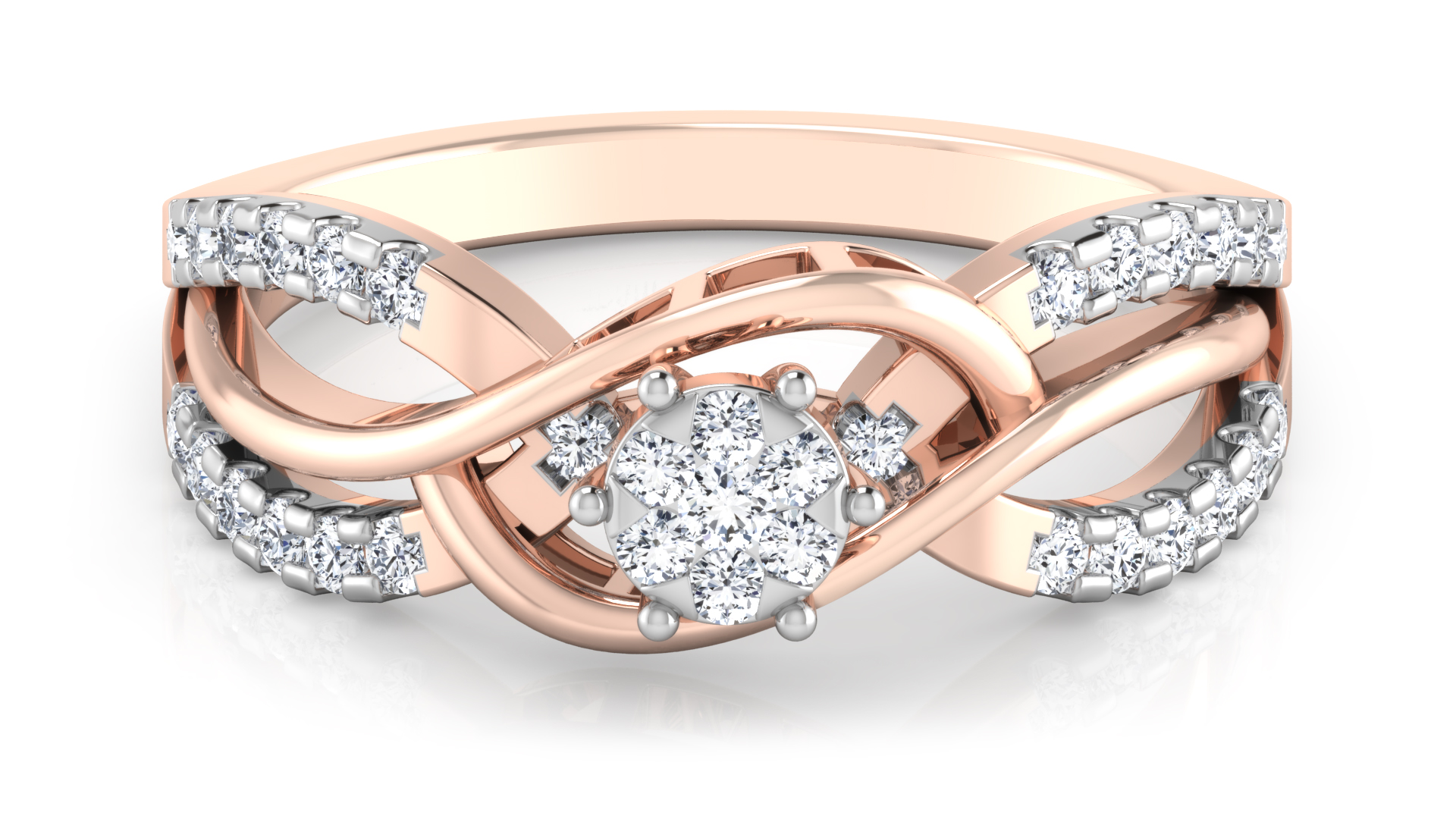 Designer Stylish 18 K Gold Diamond Ring for Women and Girls