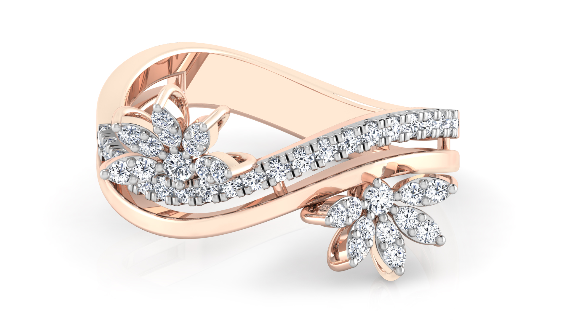 Designer Stylish 18 K Gold Diamond Ring for Women and Girls