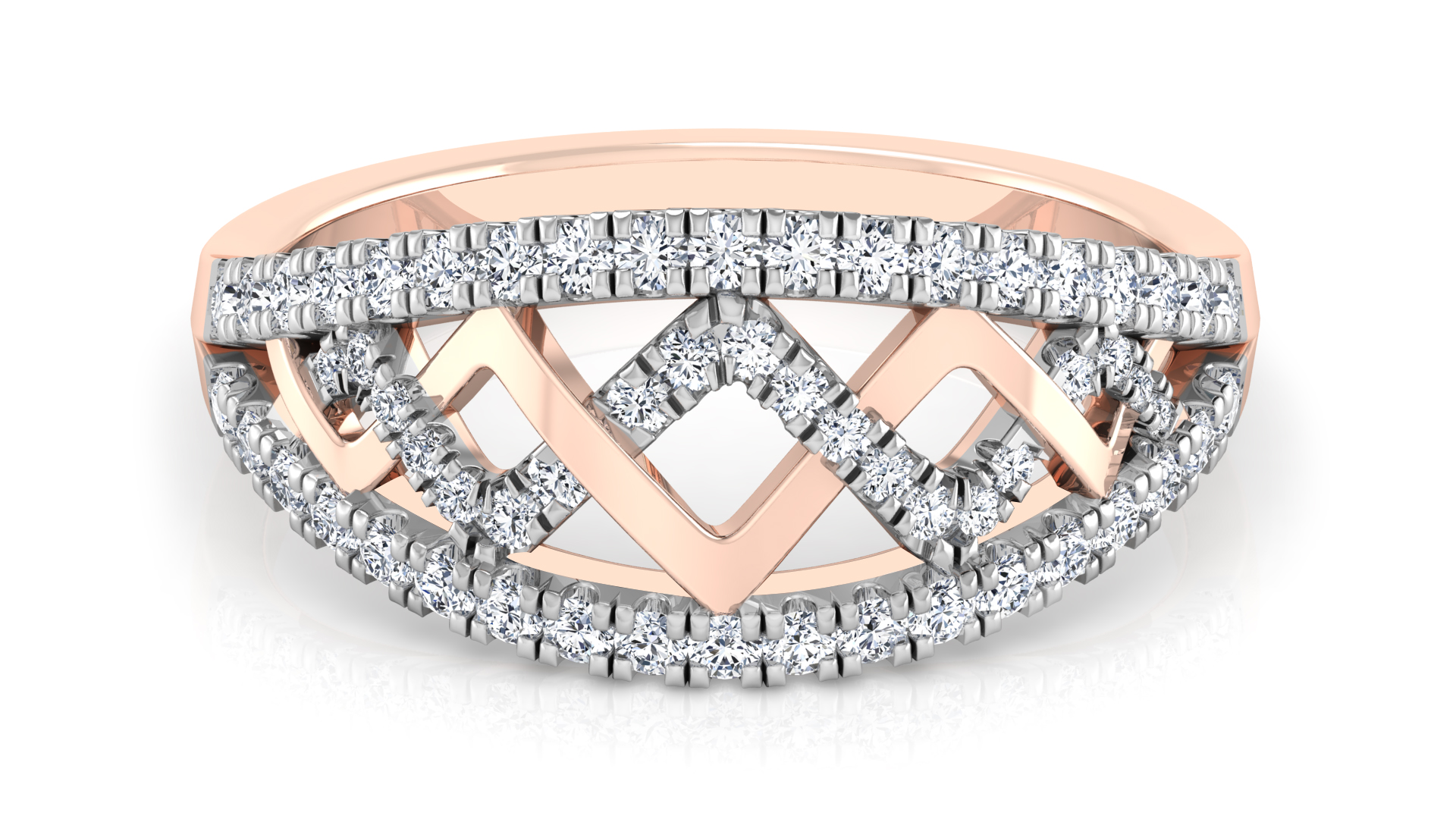 Designer Stylish 18 K Gold Diamond Ring for Women and Girls