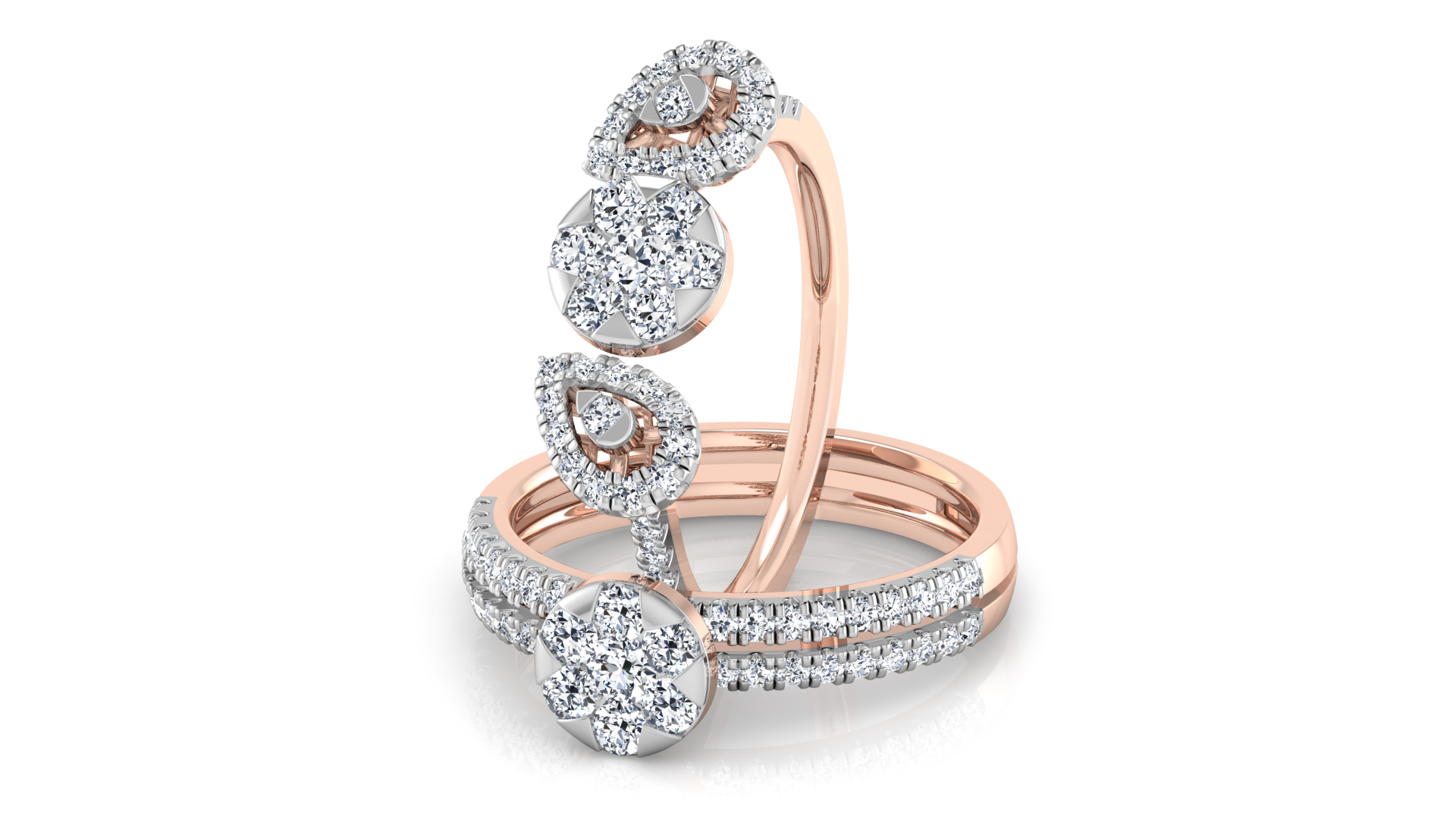 Designer Stylish 18 K Gold Diamond Ring for Women and Girls
