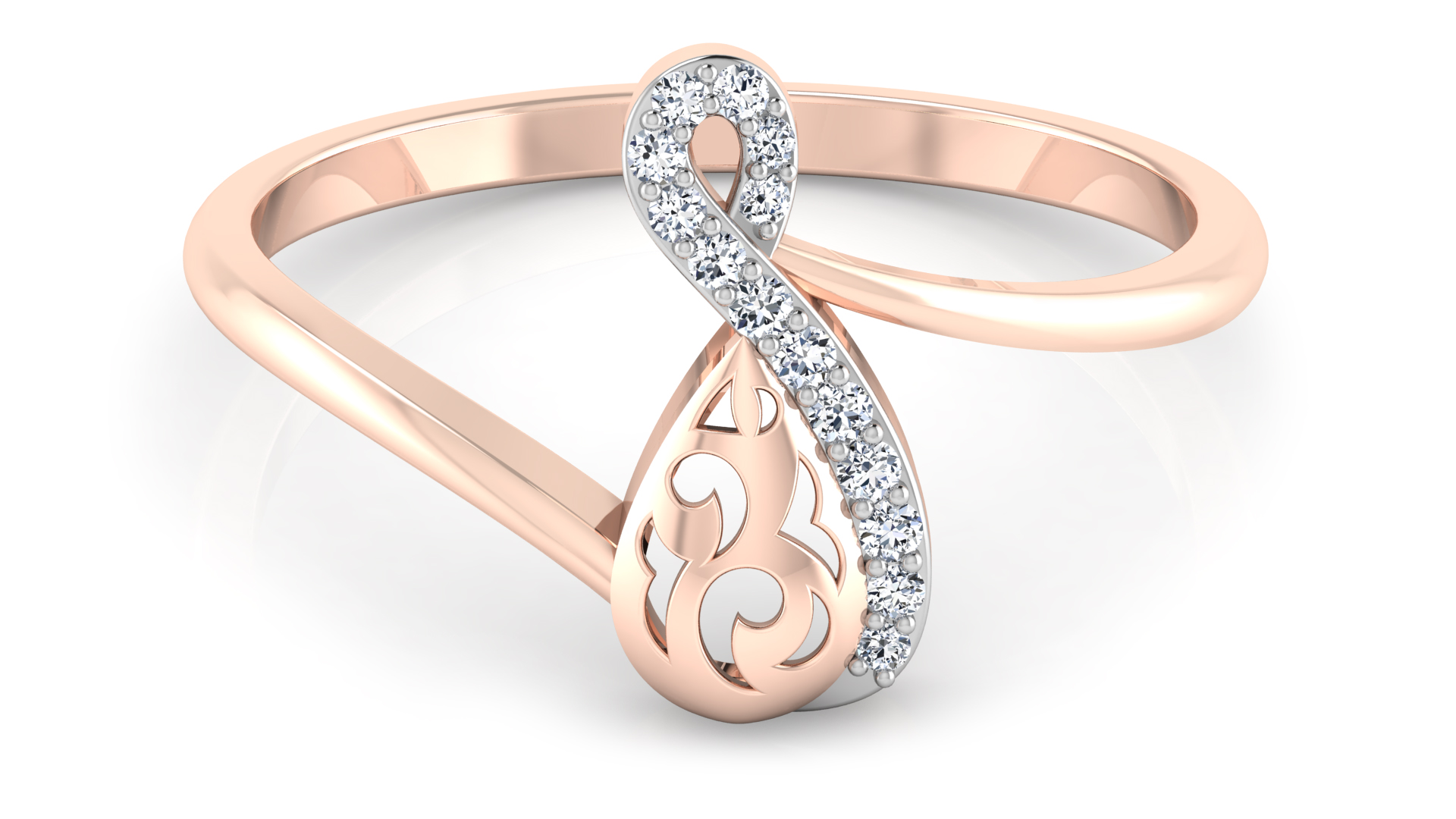 Designer Stylish 18 K Gold Diamond Ring for Women and Girls