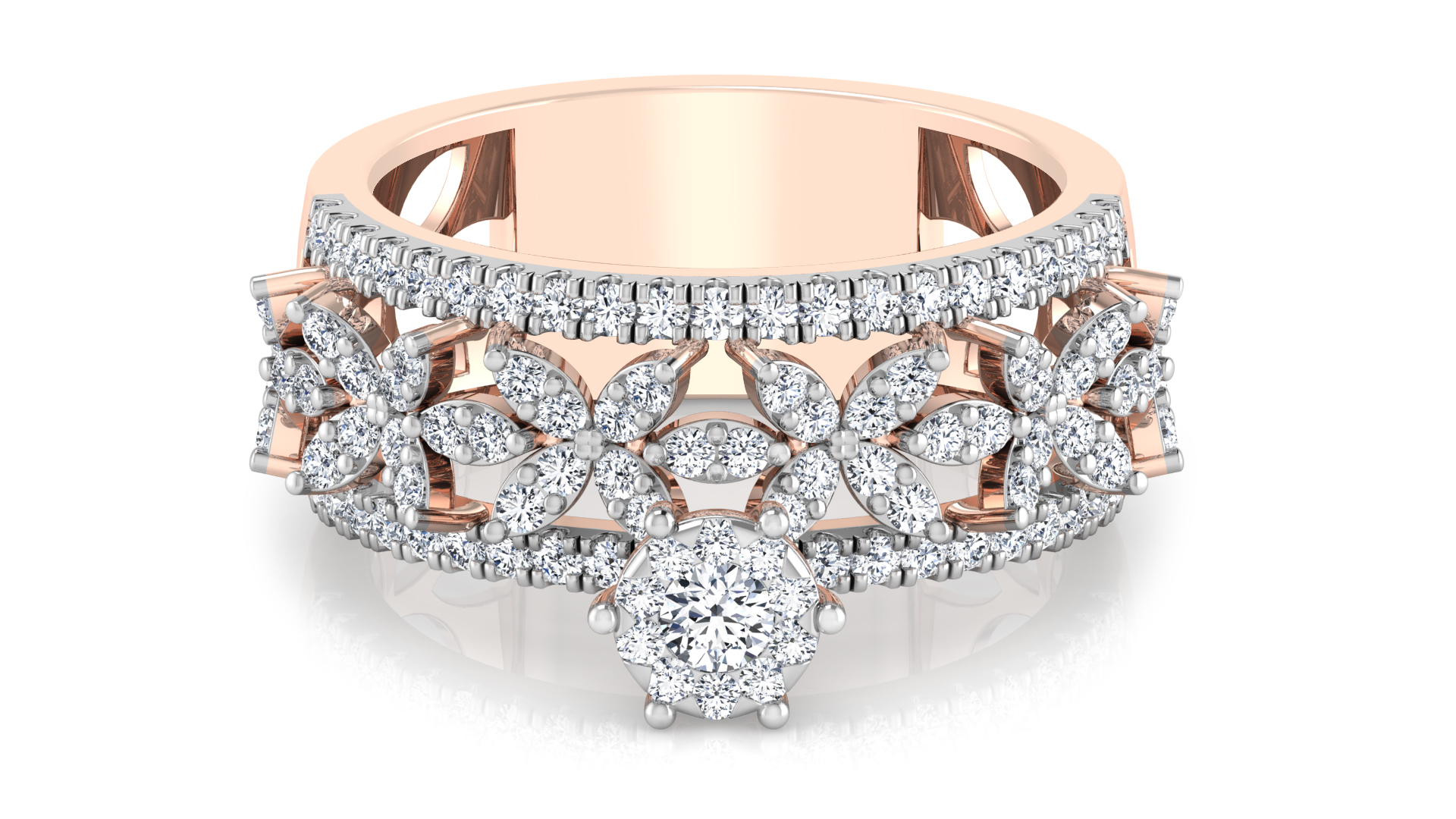 Designer Stylish 18 K Gold Diamond Ring for Women and Girls